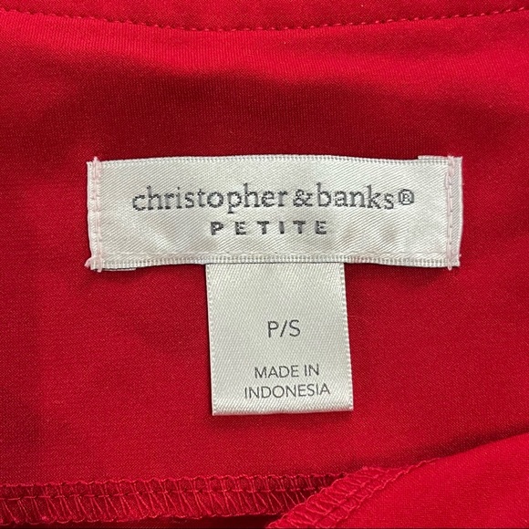 Christopher & Banks Petite Small Red Top P/S - Picture 9 of 10